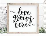 Love grows here handmade wooden sign