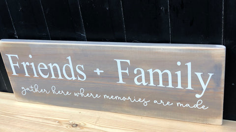 Gather here where memories are made - Rustic handmade wooden sign