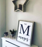 Personalised initial named handmade wooden sign