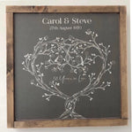 A wooden love tree sign handmade wooden sign