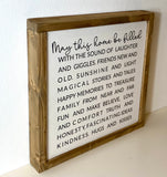 May this home be filled with love and laughter handmade wooden sign