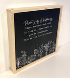 Plant seeds of happiness- handmade wooden sign