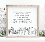 I see trees of green handmade wooden sign with quote