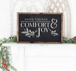 Good tidings of comfort and joy handmade wooden sign