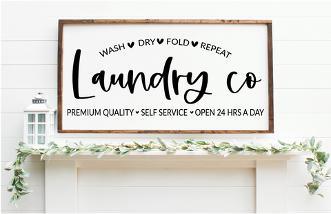 Laundry co - Utility and laundry room handmade wooden sign