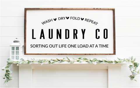 Laundry / Utility sign - Handmade wooden framed sign