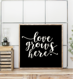 Love grows here handmade wooden sign