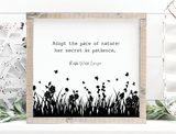 Adopt the pace of nature - handmade wooden sign