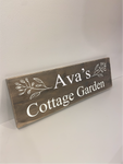 Personalised rustic cottage garden handmade wooden sign