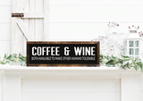 Coffee and wine handmade wooden sign