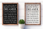Every great dream begins with a dreamer handmade wooden sign