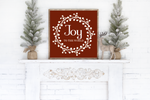 Joy to the world wreath Christmas sign