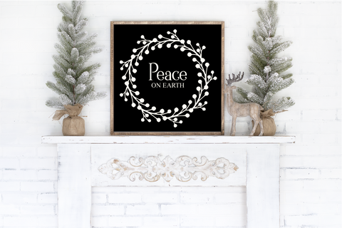 Peace on earth Christmas sign