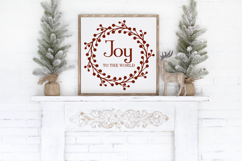 Joy to the world wreath Christmas sign