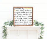 You are my sunshine - Handmade wooden sign