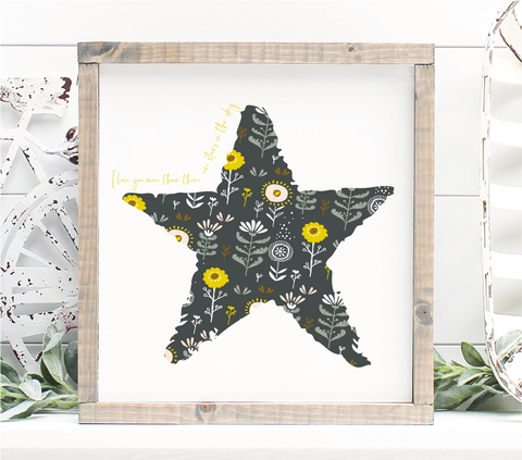 A floral star with quote